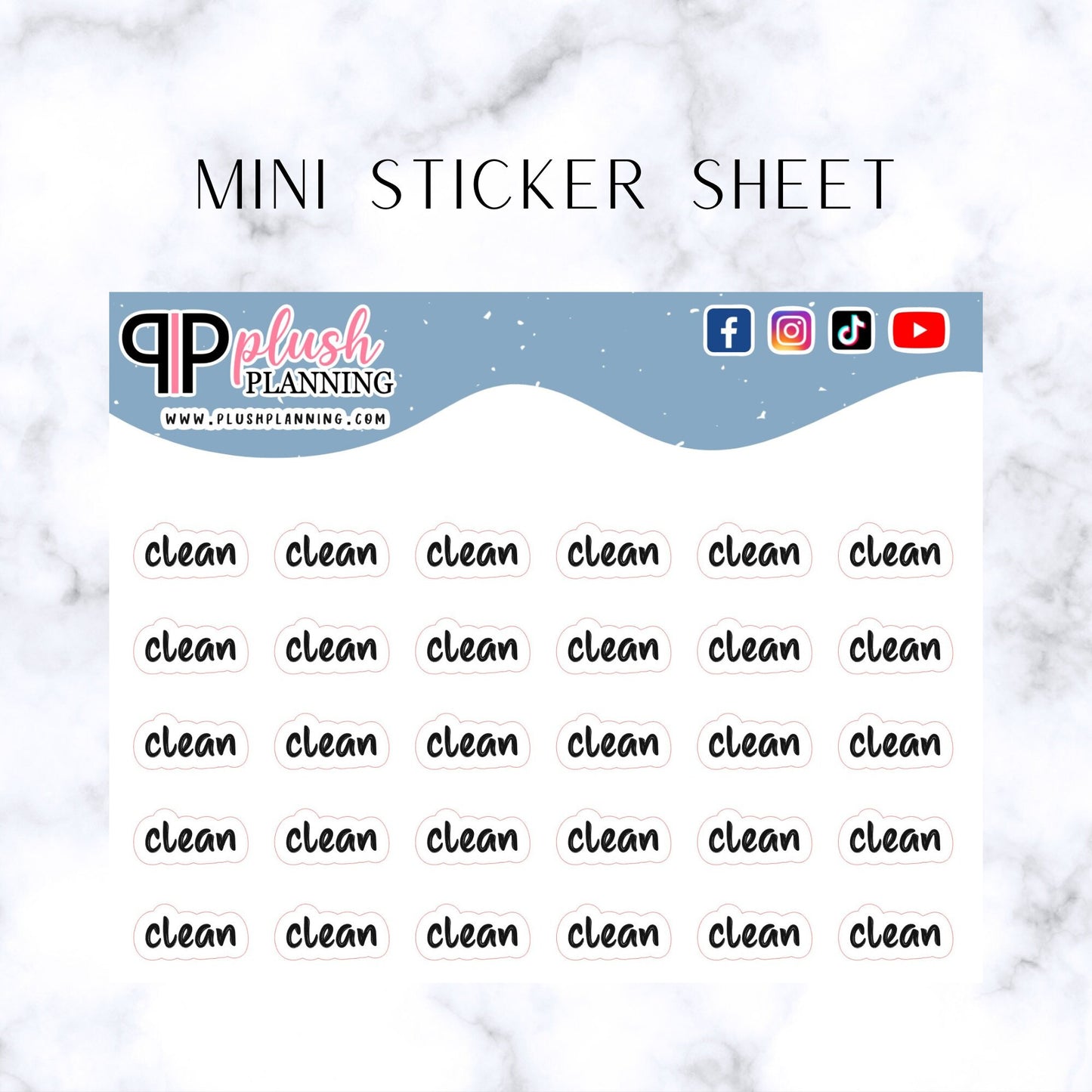 Clean Script Planner Stickers, Minis Collection, Plush Planning