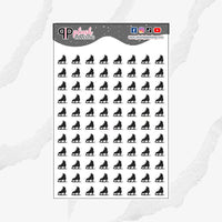 Skating Icon Planner Stickers, Skating Practice, Skating Game, Functional Stickers, Journaling Stickers, Black Color, Plush Planning