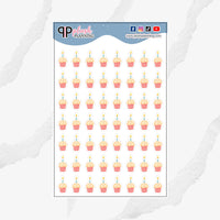 Birthday Cupcake Icon Clip Art Planner Stickers, Happy Birthday, Birthday Icon, Cupcake Icon, Happy Birthday Cupcake