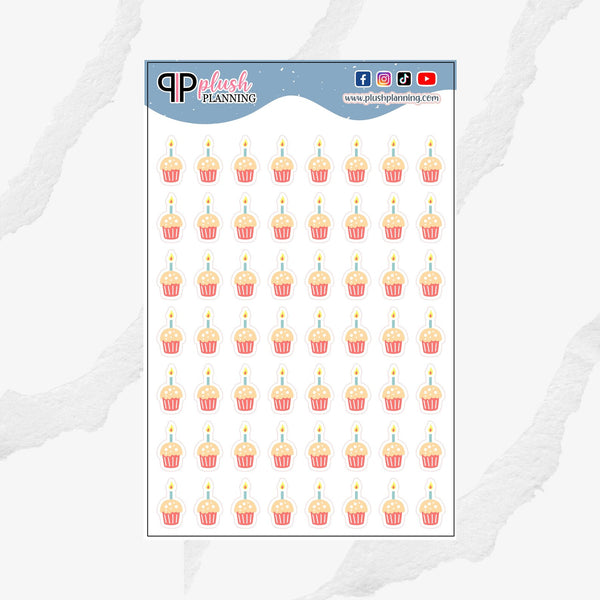 Birthday Cupcake Icon Clip Art Planner Stickers, Happy Birthday, Birthday Icon, Cupcake Icon, Happy Birthday Cupcake