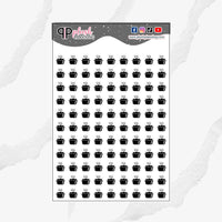 Slow Cooker Icon Planner Stickers, Food Meal Slow Cooker Tracker, Functional Stickers, Journaling Stickers, Black Color, Plush Planning