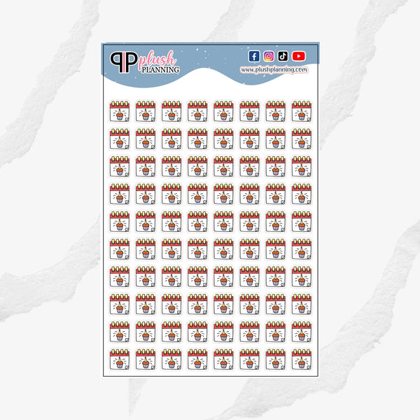 Birthday Reminder Clip Art Planner Stickers, Happy Birthday Icon, Birthday Tracker, Plush Planning