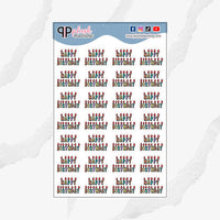 Happy Birthday with Candles Clip Art Planner Stickers, Happy Birthday, Birthday Tracker, Birthday Clip Art