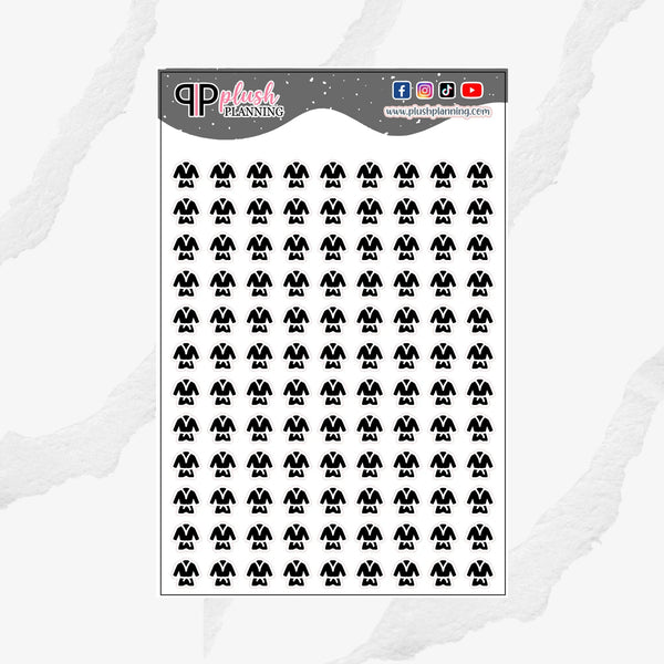 Taekwondo Icon Planner Stickers, Taekwondo Tracker, Taekwondo Practice, Functional Stickers, Journaling Stickers, Black, Plush Planning