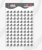 Wedding Rings Icon Planner Stickers, Wedding Anniversary Tracker, Functional Stickers, Journaling Stickers, Black Color, Plush Planning