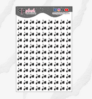 Manicure Tracker Icon Planner Stickers, Style B, Manicure Appt Tracker, Functional Stickers, Journaling Stickers, Black, Plush Planning