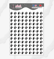 Manicure Tracker Icon Planner Stickers, Style A, Manicure Appt Tracker, Functional Stickers, Journaling Stickers, Black, Plush Planning