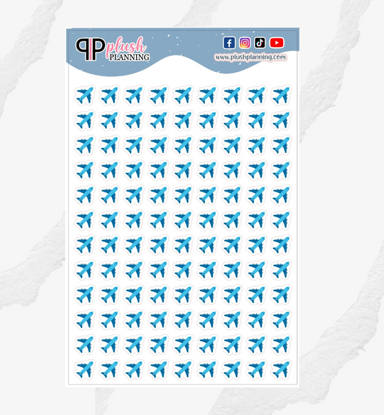 Jet Icon Planner Stickers, Jet Icon, Airplane Travel, Functional Stickers, Journaling Stickers, Plush Planning