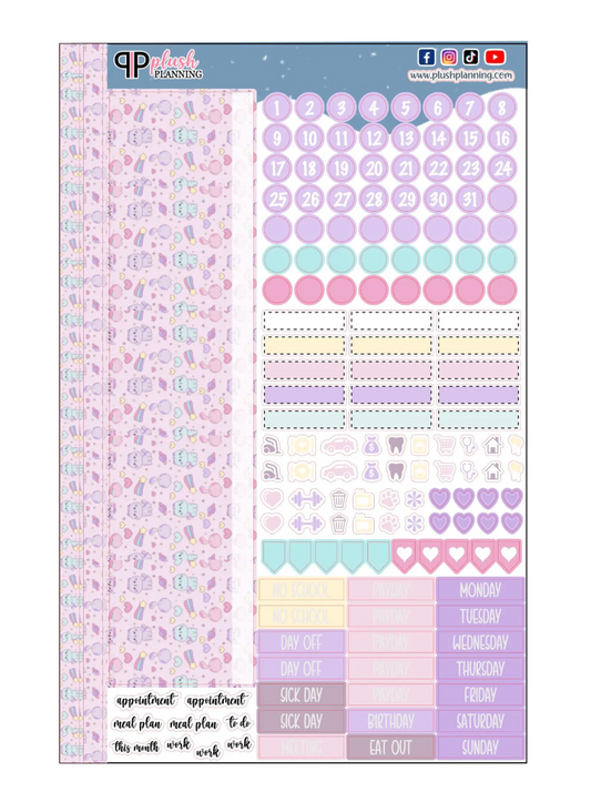 Pastel Rainbow Cats Design Planner Stickers, Laurel Denise Monthly Sample Kit
