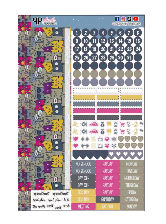 Spot the Cat Friends Design Planner Stickers, Laurel Denise Monthly Sample Kit