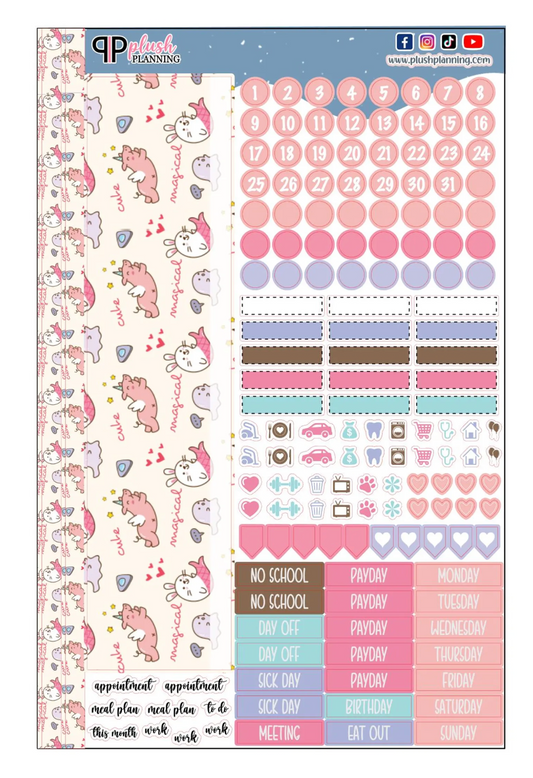 Magical Unicorn Design Planner Stickers, Laurel Denise Monthly Sample Kit