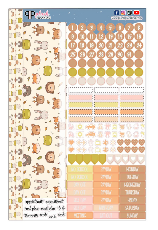 Fall and Friends Design Planner Stickers, Laurel Denise Monthly Sample Kit