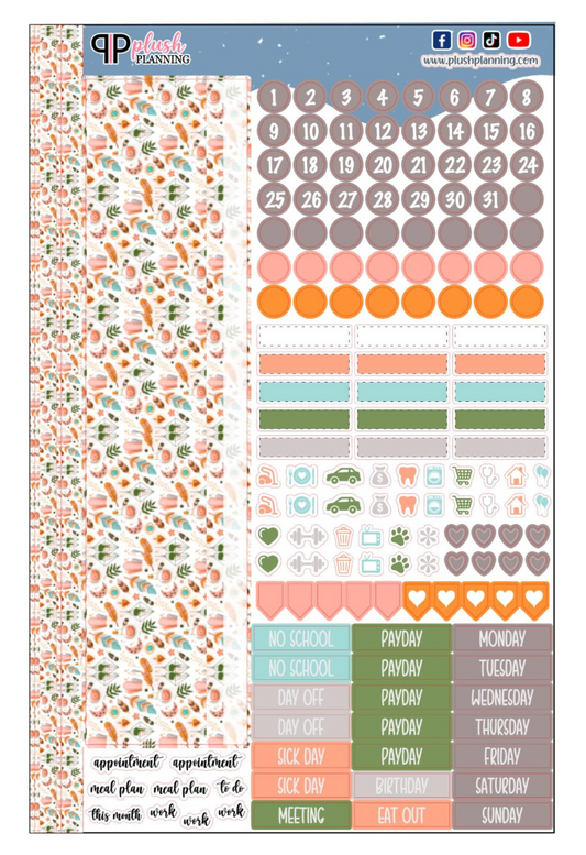 Feather and Gems Design Planner Stickers, Laurel Denise Monthly Sample Kit