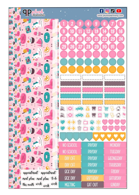 Summer Floaties Design Planner Stickers, Laurel Denise Monthly Sample Kit