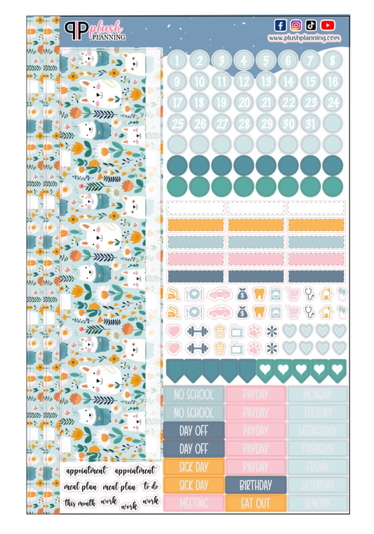 Flower Plants and Friends Design Planner Stickers, Laurel Denise Monthly Sample Kit