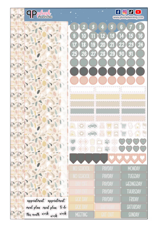 Retro Fusion Design Planner Stickers, Laurel Denise Monthly Sample Kit