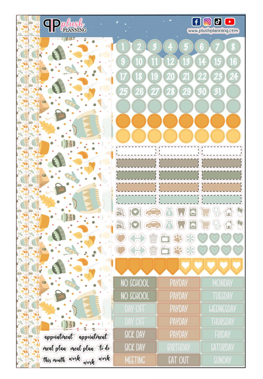 Sweater Weather Design Planner Stickers, Laurel Denise Monthly Sample Kit