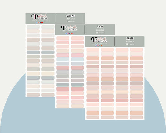 1 Inch Writable Planner Stickers, Solid Colors