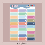 Quarter Box with White Line Border and Corner Heart Shape Planner Stickers