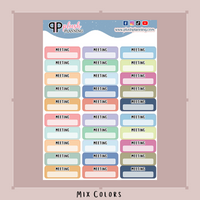 Meeting Label Box Tracker Planner Stickers