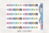 Weekend Flags Banner Planner Stickers