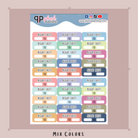 Night Shift Tracker Planner Stickers