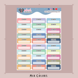 School Label Box Tracker Planner Stickers