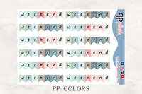 Weekend Flags Banner Planner Stickers