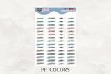 Postponed, Rescheduled, Nope, Cancelled Script with Brush Overlay Planner Stickers, Plush Planning