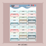 Work Label Box Tracker Planner Stickers