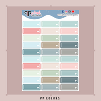 Quarter Box with White Line Border and Corner Heart Shape Planner Stickers