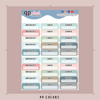 Breakfast, Lunch, Dinner Label Box Tracker Planner Stickers