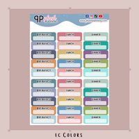 Breakfast, Lunch, Dinner Label Box Tracker Planner Stickers