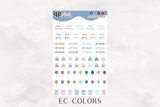 Birthday Script and Icons Collection Planner Stickers