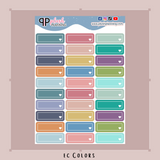 Quarter Box with White Line Border and Corner Heart Shape Planner Stickers