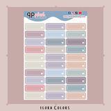 Quarter Box with White Line Border and Corner Heart Shape Planner Stickers