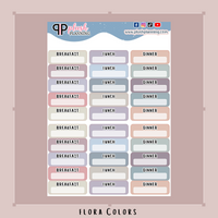 Breakfast, Lunch, Dinner Label Box Tracker Planner Stickers