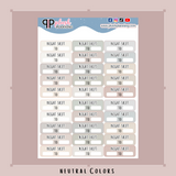 Night Shift Tracker Planner Stickers