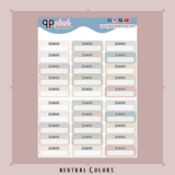 School Label Box Tracker Planner Stickers