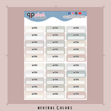 Work Label Box Tracker Planner Stickers