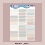 Quarter Box with White Line Border and Corner Heart Shape Planner Stickers