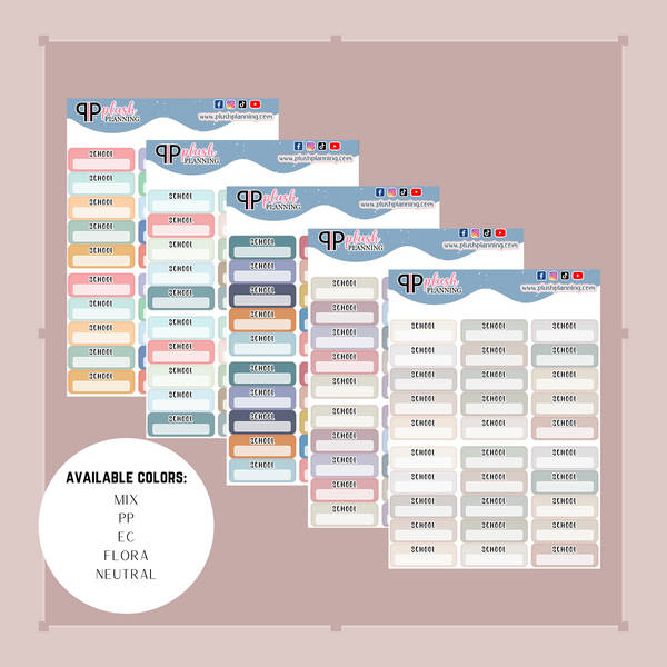 School Label Box Tracker Planner Stickers