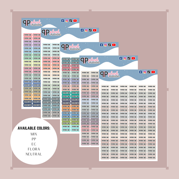 Mini Payroll Due Planner Stickers