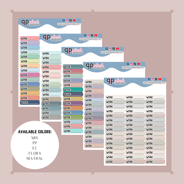 Work Lined Label Tracker Planner Stickers