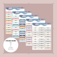 Work Label Box Tracker Planner Stickers