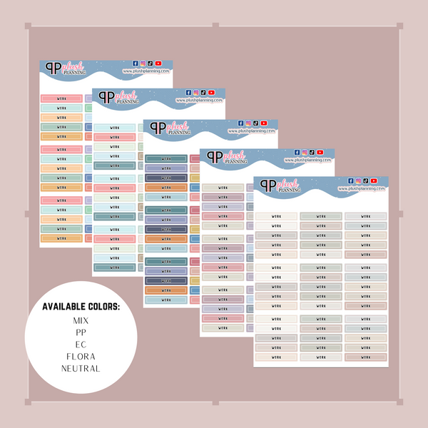 Work Header Planner Stickers