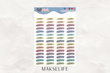 Cancelled Script with Brush Overlay Planner Stickers, Plush Planning