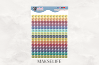 Check Mark Tracker, Square Tracker Planner Stickers, Itty Bitty Collection