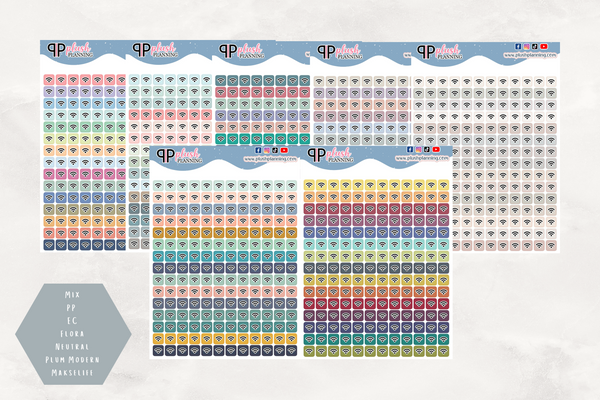 Internet Bill, Wifi Bill, Square Tracker Planner Stickers, Itty Bitty Collection