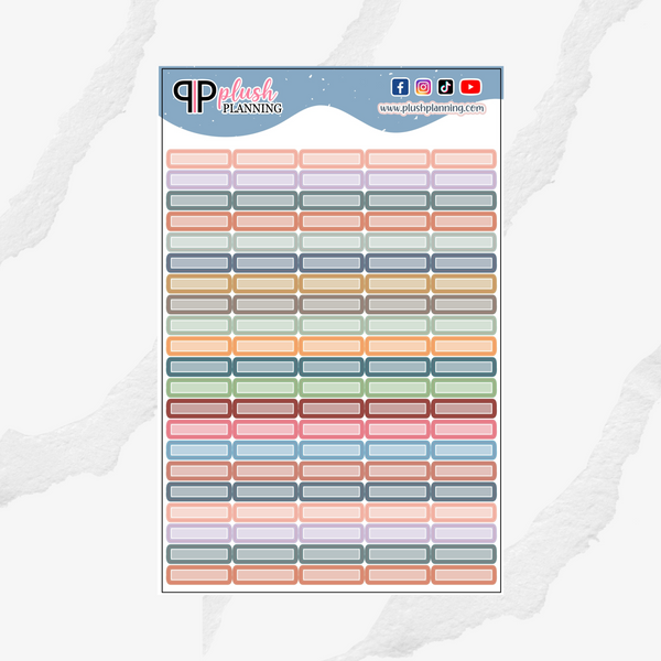 1 Inch Label with White Border Planner Stickers, Rounded Corners, Plush Planning Colors, Removable